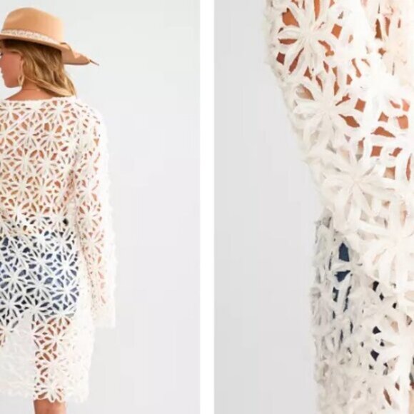 NWT ~ Willow & Root Light Weight Floral Duster Open Cardigan Cover Boho L/XL - Picture 2 of 6